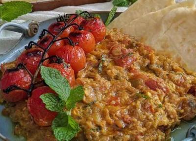 طرز تهیه میرزا قاسمی بدون تخم مرغ برای 4 نفر